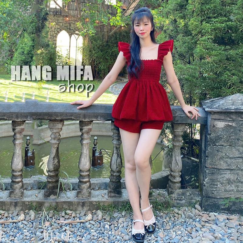 Product Introduction of S5 - Áo Bí Tay Cánh Tiên Chất Nhung Kèm Quần Có Túi Cho Nữ 25