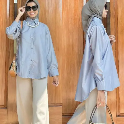 KEMEJA  KERJA WANITA KEMEJA PUTIH FORMAL WANITA KEMEJA POLOS PUTIH Formal, Baju Kantor, Baju Pabrik Cewek, Atasan 2