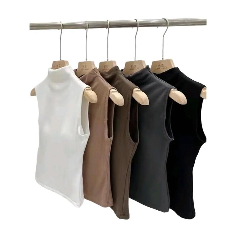 ÁO THUN COMBO 4 ÁO GÂN TĂM LẠNH áo nữ mùa hè cổ lọ sát nách Top Women Nhung Kem Jean áo chữ n Kaki