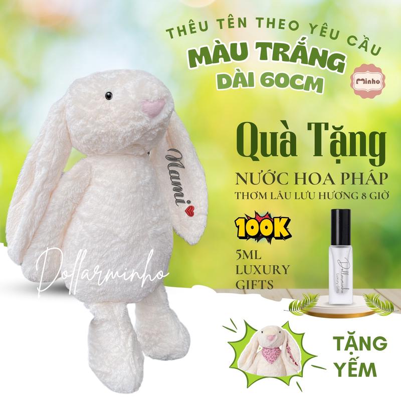   Tặng Nước Hoa  Gấu Bông Thêu Tên Size 60cm Làm Đồ Chơi Quà Tặng Sinh Nhật Đầy Tháng Cho Bé 
