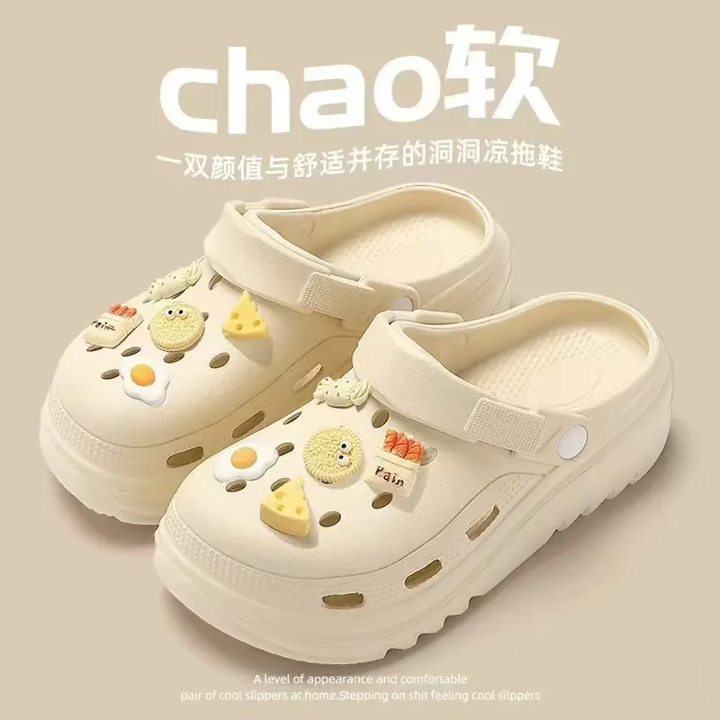 Giày Croc Cho Nữ, Hàng Mới Về Mùa Hè 2024, Không Trơn Trượt, Chống Mài Mòn, Chống Bụi Bẩn, Thoáng Khí, Kín Ngón Chân, Dép Đi Biển, Thích Hợp Cho Nữ 8