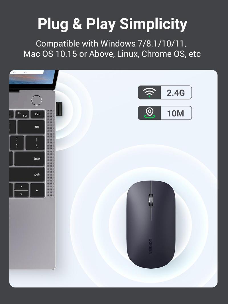 Product Introduction of Mouse Wireless Bluetooth UGREEN 2.4GHz Silent Klik 5Level 1000-4000DPI 1