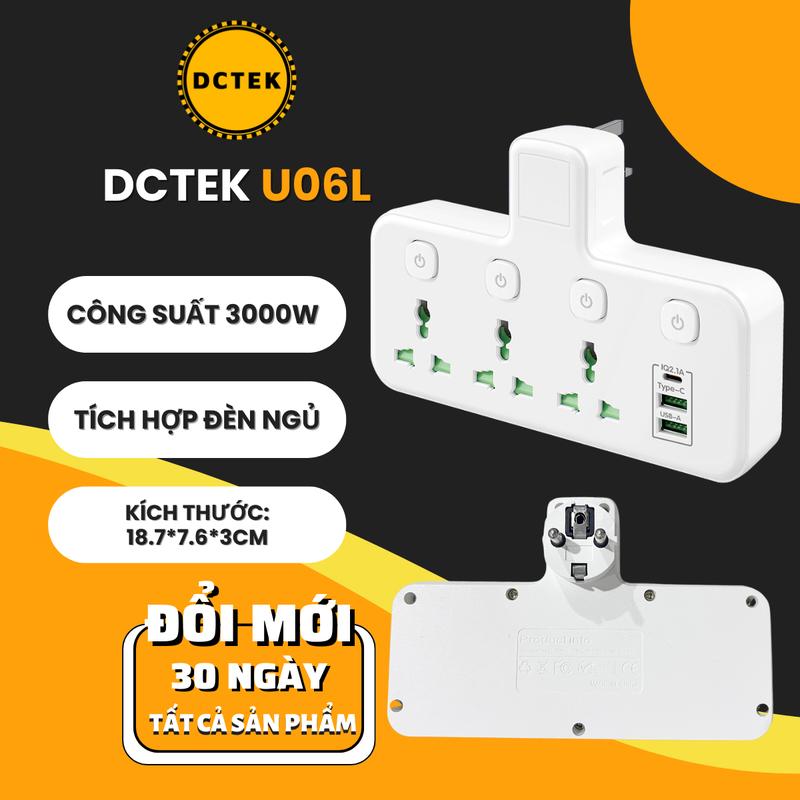 Ổ Cắm Điện Không Dây Thông Minh Cắm Tường Kèm Đèn Ngủ Tích Hợp Cổng Sạc Type C và 2 USB Nhựa PC Chống Cháy Nổ (ổ gián trong nhà đa năng goneo vn)