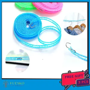 3Pcs Tali Jemuran 5 Meter / Clothes Line / Tali Gantungan Baju FUTAKO (HARGA UNTUK 3 PRODUK)