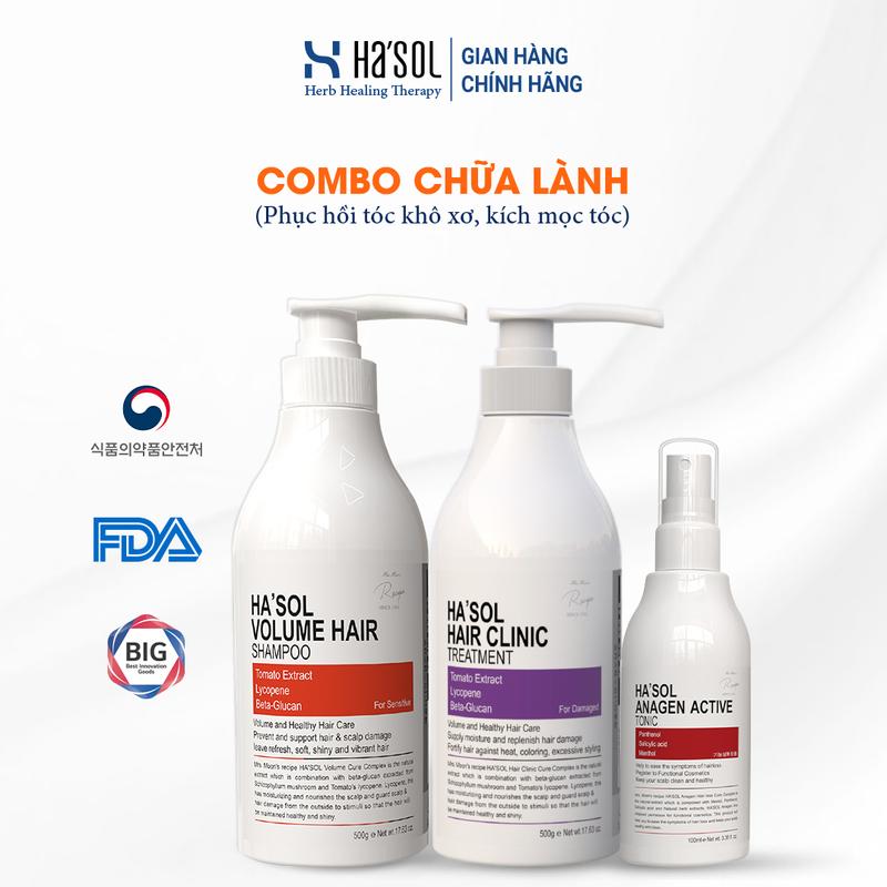 Combo Chữa Lành Phục Hồi Tóc Hư Tổn Dưỡng Tóc Chắc Khoẻ (Dầu Cam + Kem Ủ Tím + Xịt Mọc Tóc)