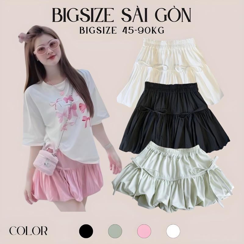 Chân Váy Bí Ngô Vải Cotton Hàn 40 - 90Kg Có Bigsize Sài Gòn Thời Trang Nữ Women Thun - B.1352