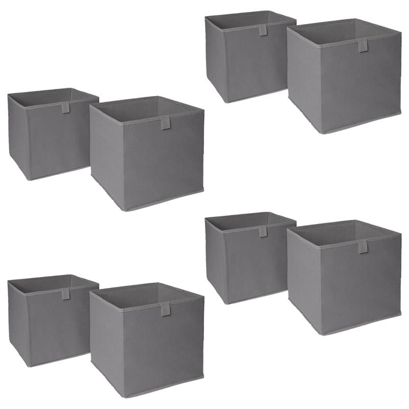 OHS Foldable Fabric Storage Boxes Collapsible Square Cube Organiser Multi Pack 8
