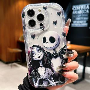 Funda para celular transparente con diseño de Calavera y Niña, Funda protectora anticaídas, Cubierta para celular resistente a golpes para iPhone 7 8 11 12 13 14 15 16 Series, Protector, Carcasa para celular