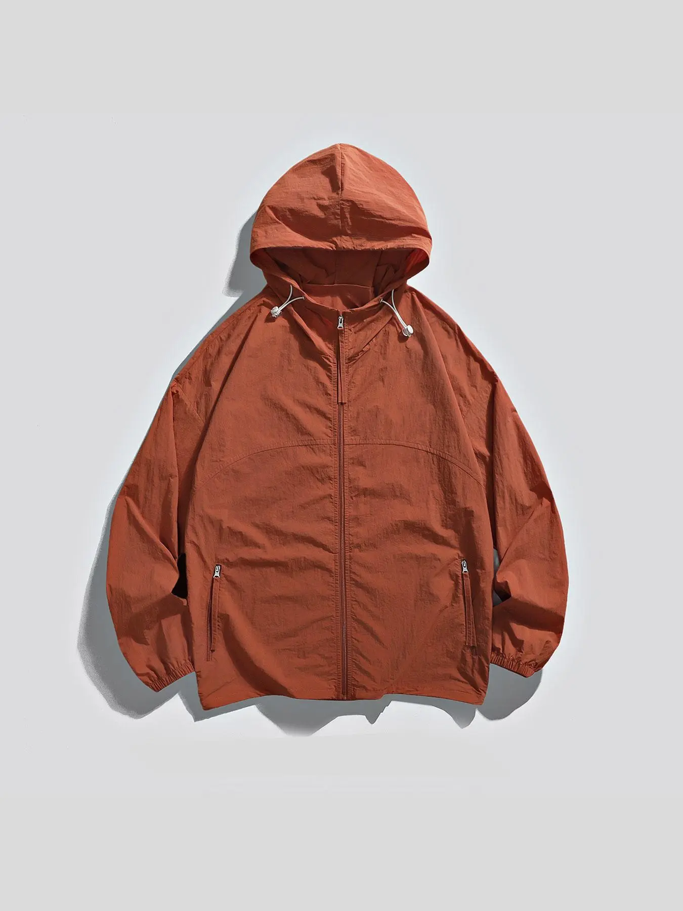 Men's Solid Color Hooded Jacket, Casual Breathable Sun Protection Jacket for Outdoor Activities, Fashion Men's Clothes for Spring & Fall, Menswear