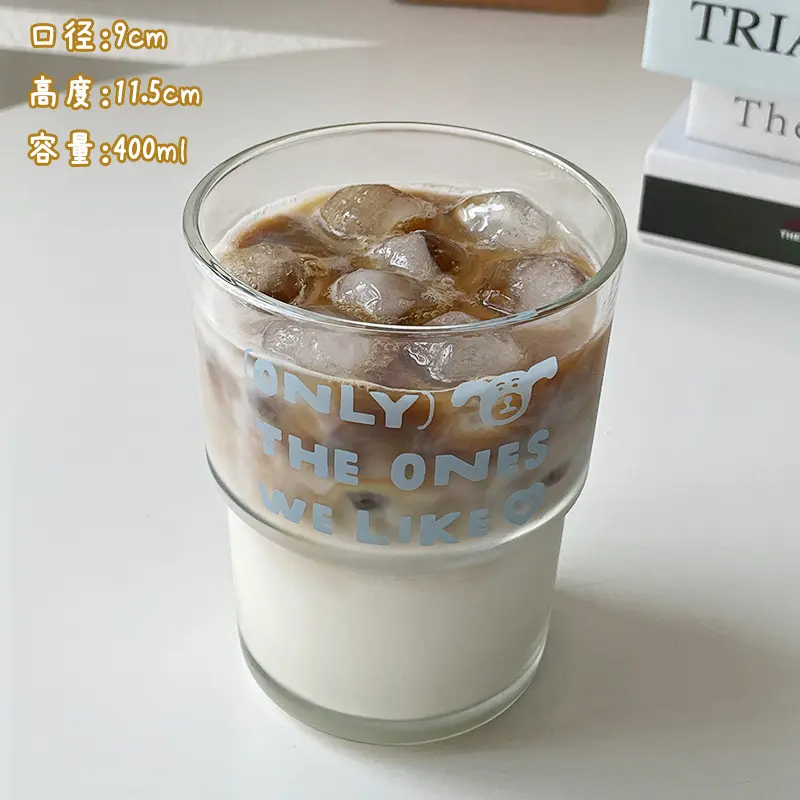Cốc Nước Thủy Tinh, Phong Cách INS, Dày Và Dung Tích Lớn, Thích Hợp Cho Sữa Và Cà Phê, Đẹp Mắt, Gia Dụng, Chịu Nhiệt, Cốc Gắn Ống Tre, Chiết Xuất Lạnh, Cốc Cà Phê 5