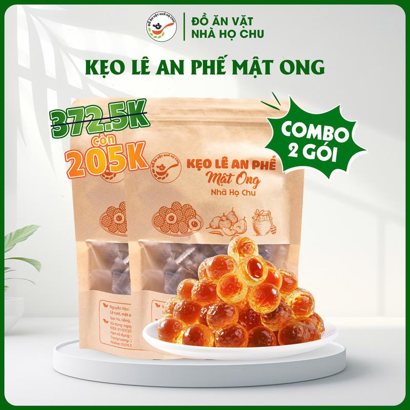   COMBO ƯU ĐÃI  2 Gói Kẹo Lê An Phế Mật Ong Nhà Họ Chu Túi 250g - Thơm Ngon Bổ Dưỡng Mát Lạnh Sảng Khoái Snack Candy 