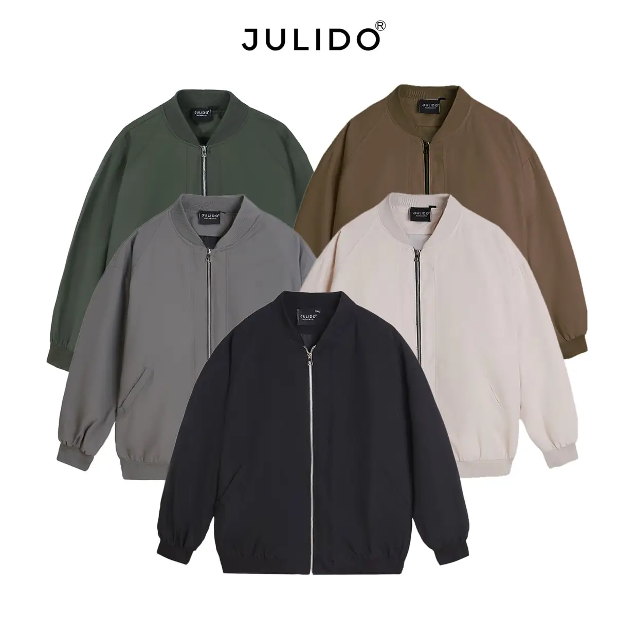 Áo khoác bomber dù hai lớp trượt nước cản gió chống tia UV menwear jacket