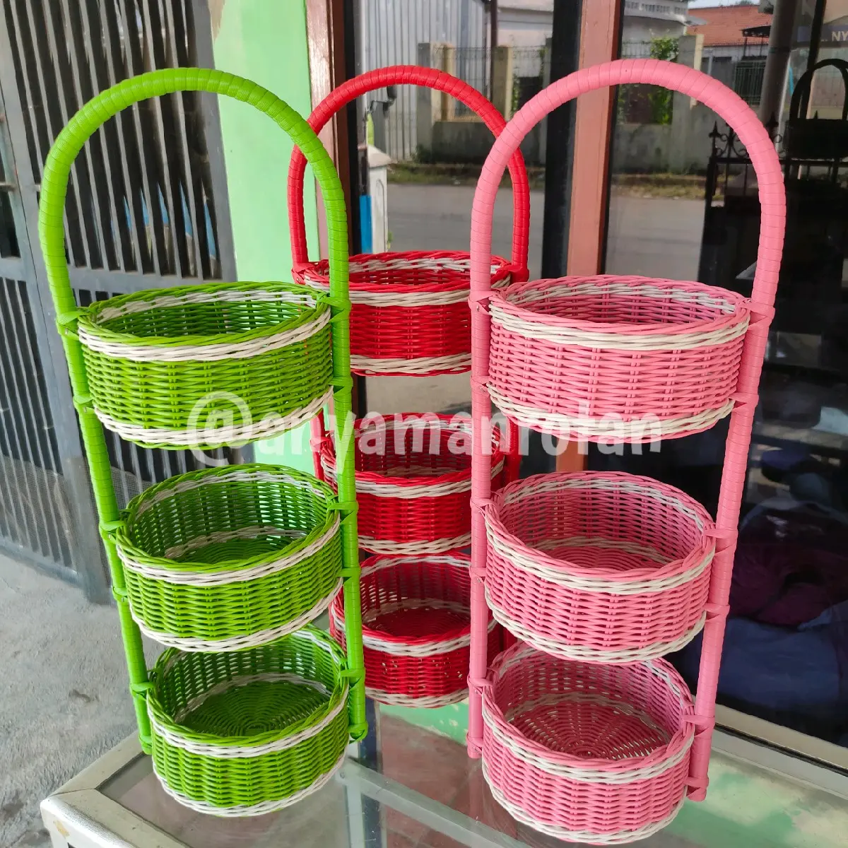 Keranjang bumbu 3 susun Rotan Sintetis