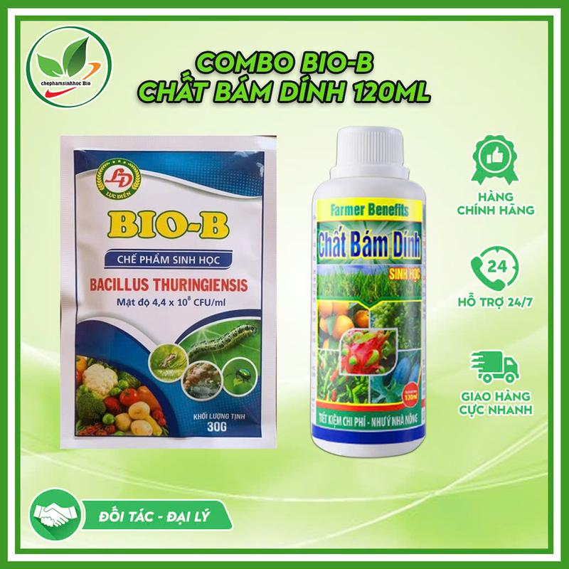 Combo chế phẩm sinh học Bio B 30gram và chất bám dính 120ml.