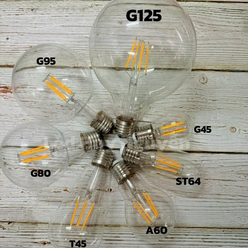 Đèn led EDISON nhiều loại 4W ánh sáng vàng bóng thủy tinh chống nước 2