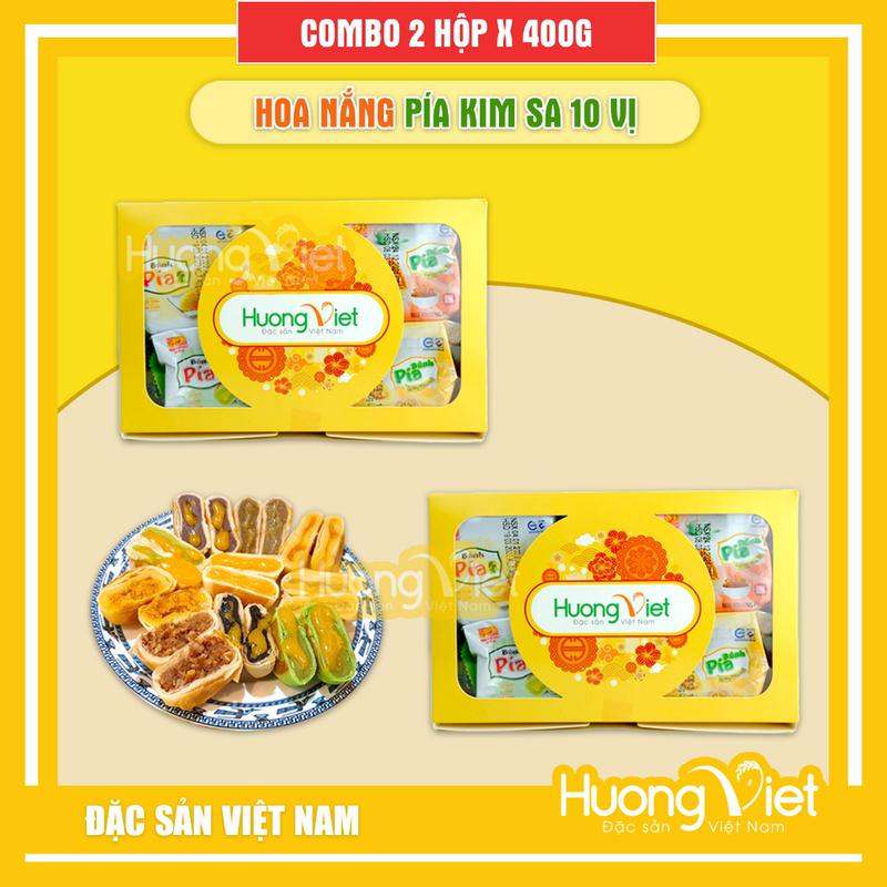 COMBO 2 hộp HOA NẮNG 10 bánh 10 vị bánh pía Tân Huê Viên Sóc Trăng bánh pía mini