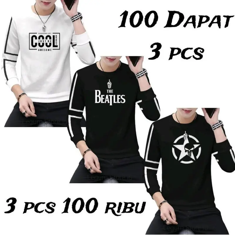Paket 3 pcs 100 ribu / kaos switer paket 100 dapat 3 potong / paket kaos 3 pcs 100 ribu / promo diskon paket hemat 100 ribu dapat 3 pcs / baju distro terlaris / baju laki laki dewasa / kaos import pria wanita baju dewasa / kaos distro bandung terbaru 2024 5