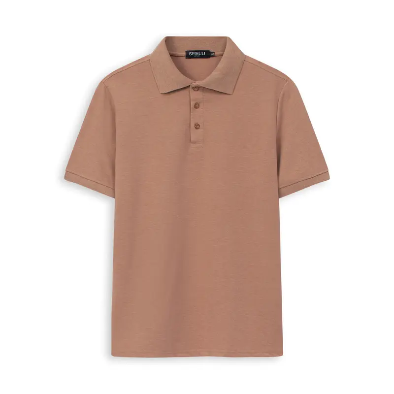 Áo POLO nam SEELU vải cá sấu Cotton, chống nhăn, thoáng mát - trơn Menswear Top Shirt Cộc Tay Shirt Cộc Tay 3