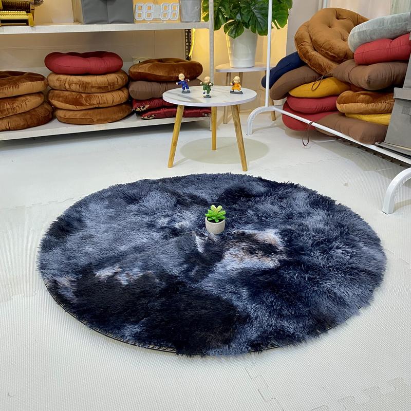 Thảm lông hình tròn 1mét, thảm trài sàn decor phòng, thảm loang nhiều màu cực xinh trang trí nội thất