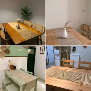 Taplak Meja Makan Panjang 150cm dan 200cm Table Runner Eco-friendly Natural Fiber