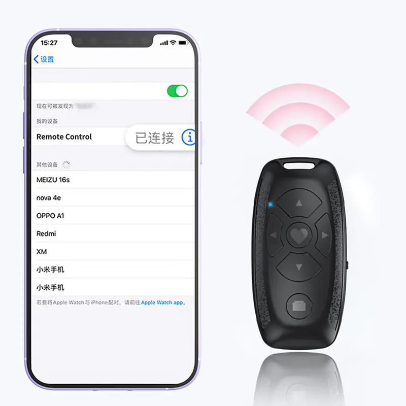 Điều khiển từ xa có thể sạc lại cho điện thoại di động, Bluetooth-compatible 4.2, bộ điều khiển lật trang cho iPhone Xiaomi Samsung Huawei 3