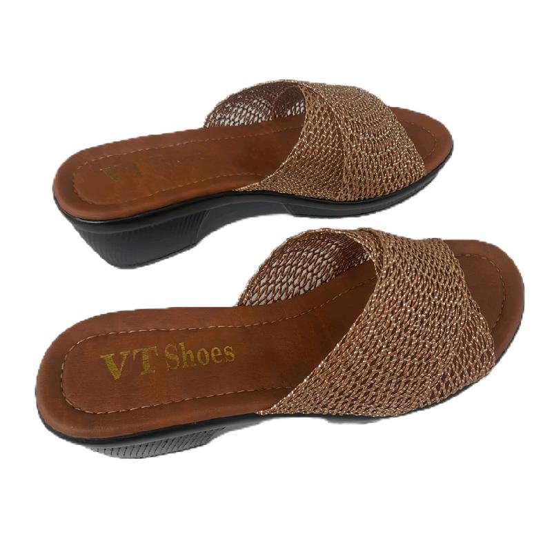  Dép Lưới Nữ Trung niên 2 quai chéo. Đế Xuồng 5cm. Mã số LX Đế Bằng 