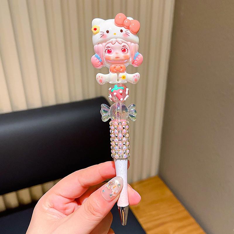 Product Introduction of Sanrio Bead String Pen Kawaii Hello Kitty Cinnamoroll Cute Cartoon DIY Pen Pompompurin Kuromi My Melody Stationery Birthday Gift 39