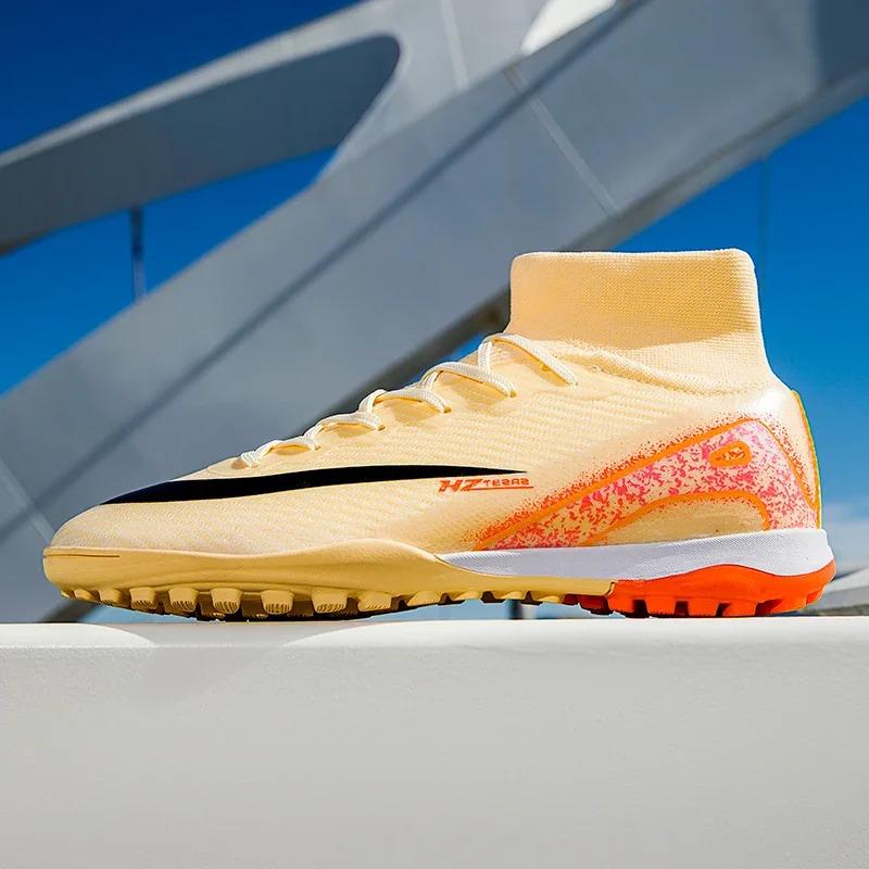 Men Football Boots, High Quality Soccer Shoes, Ultralight FG/TF Soccer Cleats, High Top Grass Training Football Boots, 2025 New 4