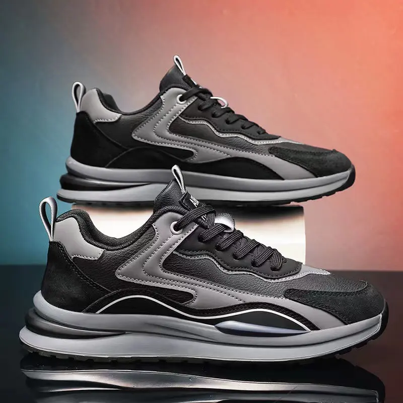 Sepatu Sneaker Pria Sport Keren 2023 P018 SEPATUDOTCOM  Casual Shoes Yang Bisa Di pakai Untuk Berbagai Kegiatan ,Cocok Juga Untuk Running Shoes ,Kasual Untuk Hangout Tersedia Warna Hitam Dan Abu-Abu