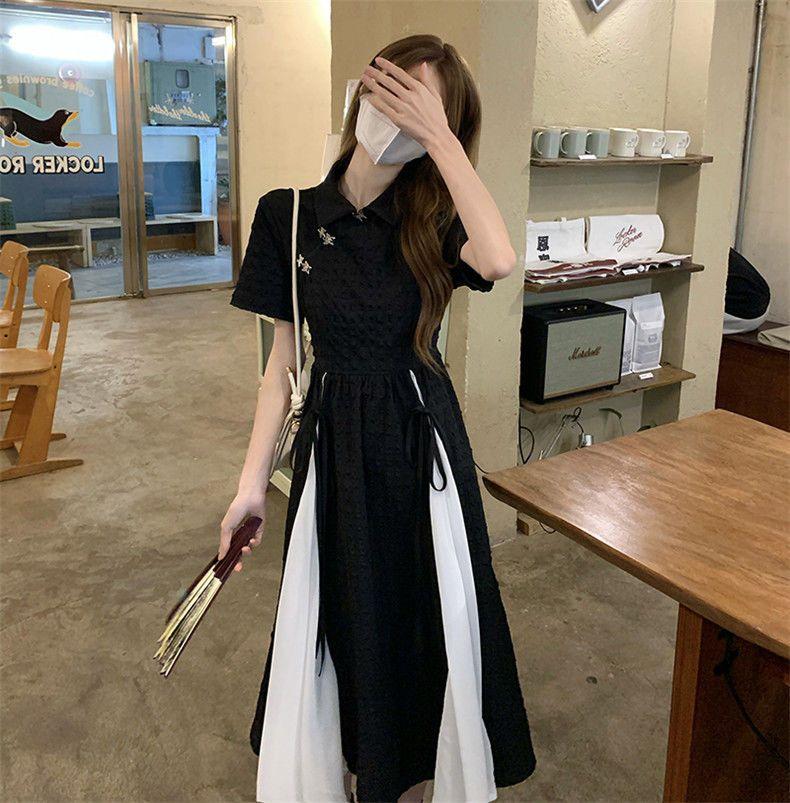 Product Introduction of Váy Sườn Xám, Phong Cách Trung Quốc, Dành Cho Nữ, Thiết Kế Xuân Hè Thanh Lịch, Cao Cấp, Eo Bó Sát, ngắn Tay, Đầm Midi Women Dress 11
