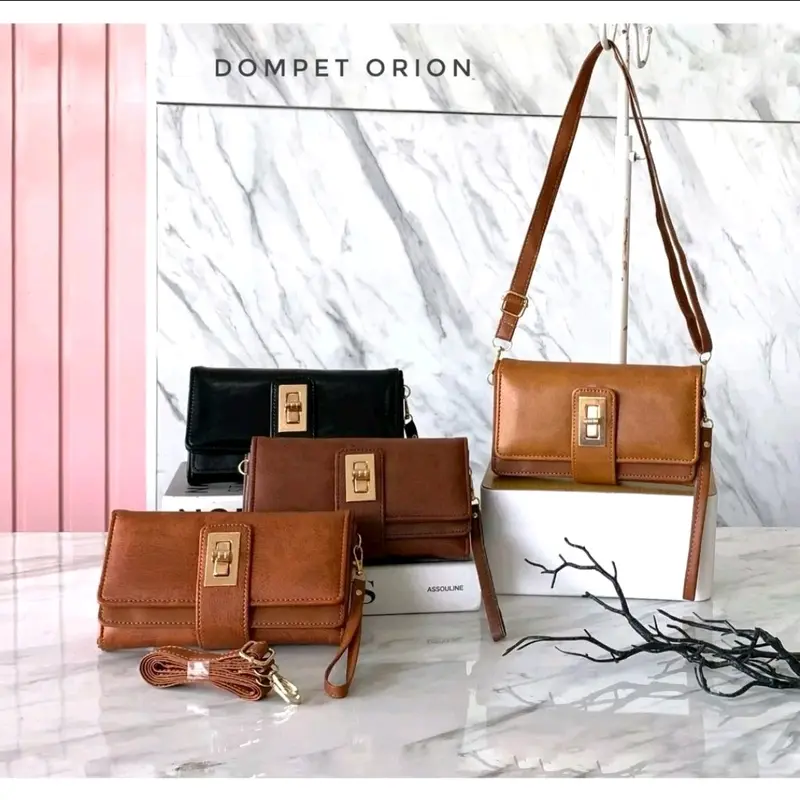 Dompet selempang wanita Cleva 2 tali dompet Orion Vintage Dompet Panjang 0