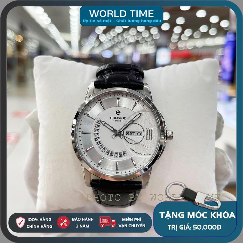 Đồng Hồ Nam Sunrise Dây Da 1130SA Full Box , Mặt kính Sapphire Chống Xước , Chống Nước , Dây Da Cao Cấp , Bảo Hành 3 Năm Đeo Tay Watch watch đông hồ