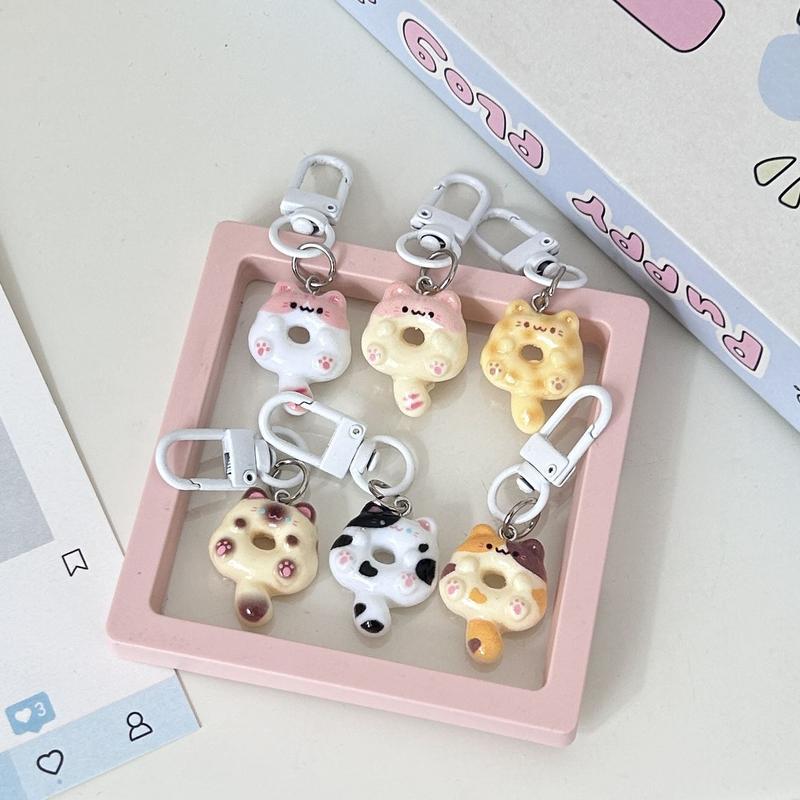 Dây Chuyền Chìa Khóa Bánh Rán Mèo, Thiết Kế Dễ Thương, Mặt Dây Chuyền Túi Hoạt Hình Vui Nhộn, Thích Hợp Làm Quà Tặng Bạn Thân Cho Cặp Đôi, Phụ Kiện Và Đồ Trang Trí 7