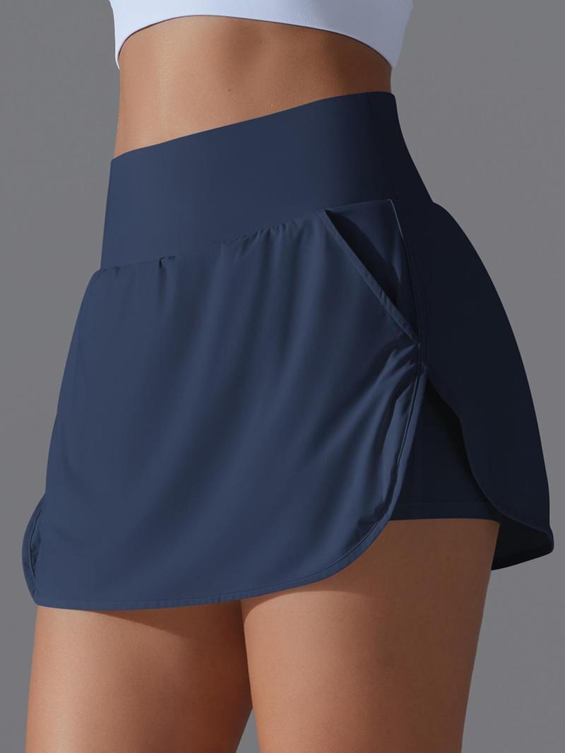 Product Introduction of Women's Solid Color Pocket Sports Skort, High Stretch Quick-drying Skort for Golf, Ladies Sportswear for Indoor Outdoor Wear, Gym Wear 1