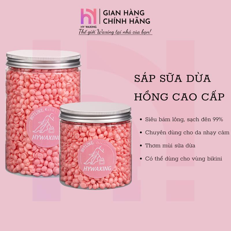 [CHE TÊN] Sáp Wax Lông Sữa Dừa Màu Hồng HY WAXING Cao Cấp, Siêu Bám Lông Dành Cho Da Nhạy Cảm 1010