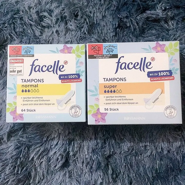 Combo Tampon Facelle Nội Địa Đức Size 3+4 giọt, 120 chiếc dùng kết hợp cho những ngày "Dâu " vừa và nhiều
