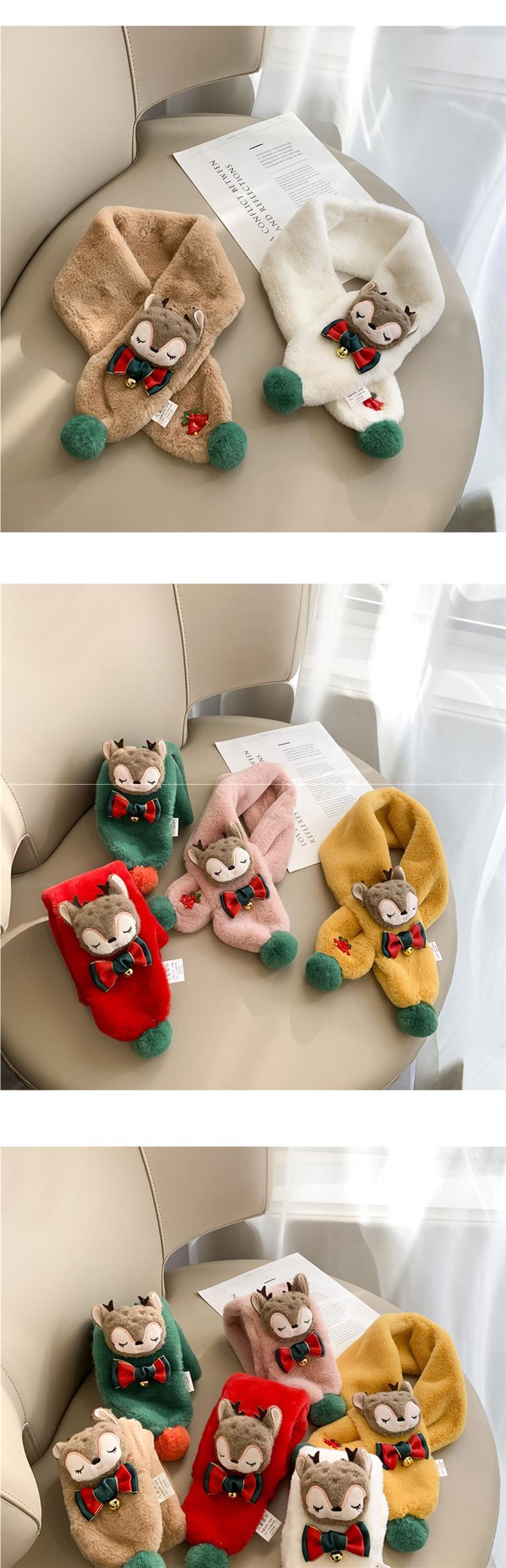 Product Introduction of Christmas Day New Year Gift Children's Plush Scarf Autumn and Winter Thickened Boy and Girl Baby Scarf Warm and Cute 9