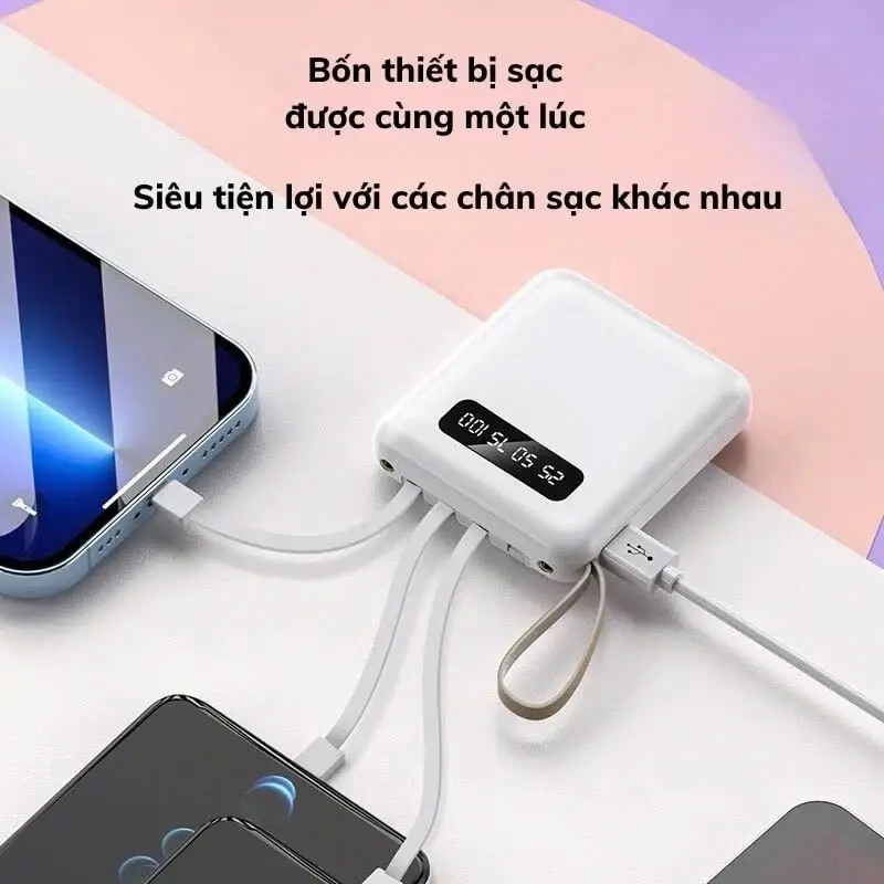 Pin dự phòng tích hợp 4 cổng ra và màn hình LED(TG)