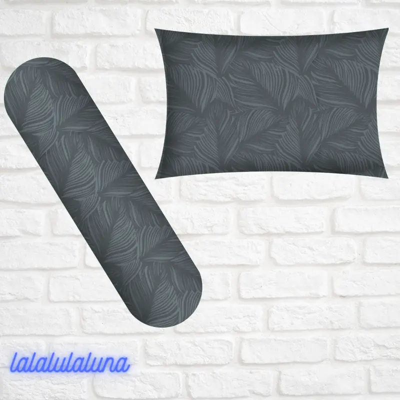 satu set sarung bantal dan guling motif embos abu-abu bahan katun Kain 0