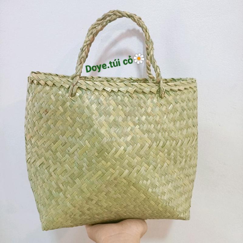   nhiều size Túi xách túi cói giỏ đệm cỏ bàng nhà tự đan thủ công dùng  đi biển đi chơi đi chợ du lịch đựng cơm nước ,phụ kiện bà ba áo dài Lễ Tết Doye.túi cỏ 