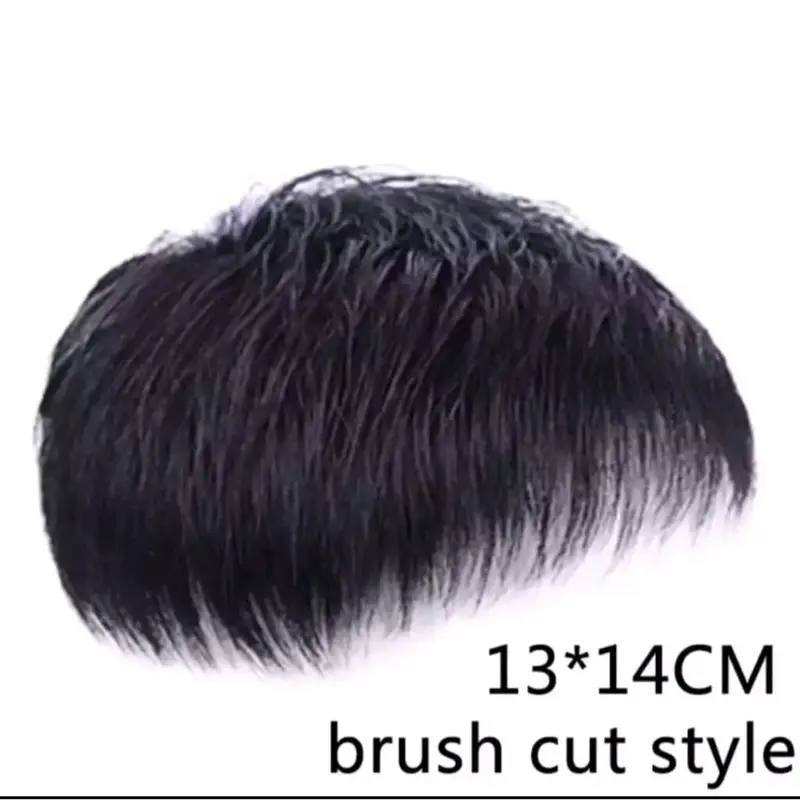 Toupee Rambut Pendek Pria untuk penutup Botak 1