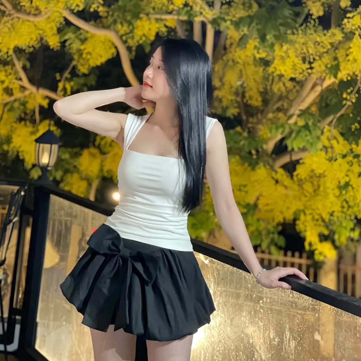 Áo Tay Cánh Tiên Nhún Eo Khoét Lưng (2lớp)