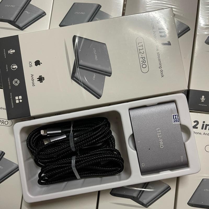  Box livestream STEREO mới nhất LT12 PRO bản nâng cấp 2023  Dùng cho IP và Type C đầy đủ dây kết nối bảo hành 6 tháng Phụ Kiện 