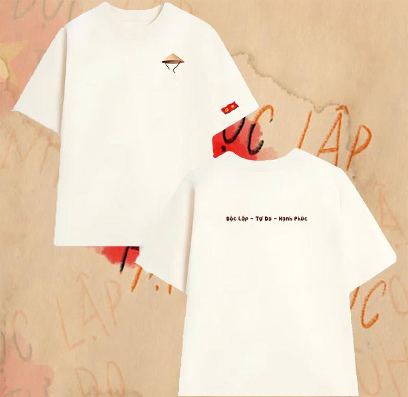 Áo thun nam nữ tay lỡ form rộng nón lá và lá cờ việt chất thun cotton mềm unisex màu trắng đen Menswear cổ tròn