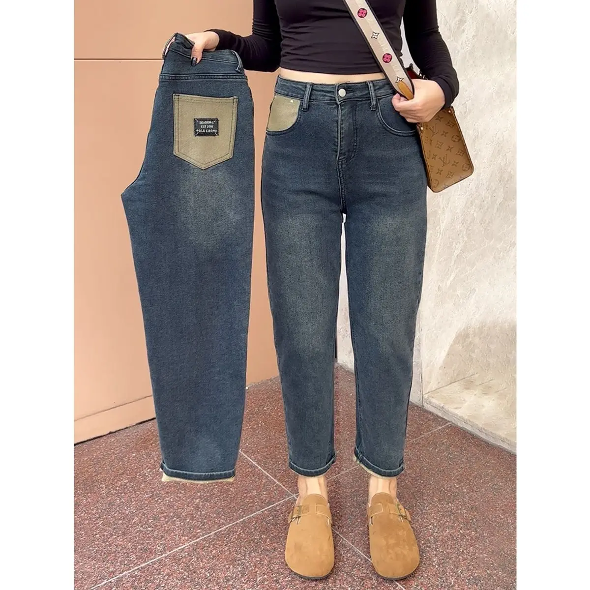 MẬP STYLE (50-90 KG) QUẦN JEAN XANH BAGGY, FORM LƯNG CAO, CO GIÃN 4 CHIỀU, VẬN ĐỘNG THOẢI MÁI