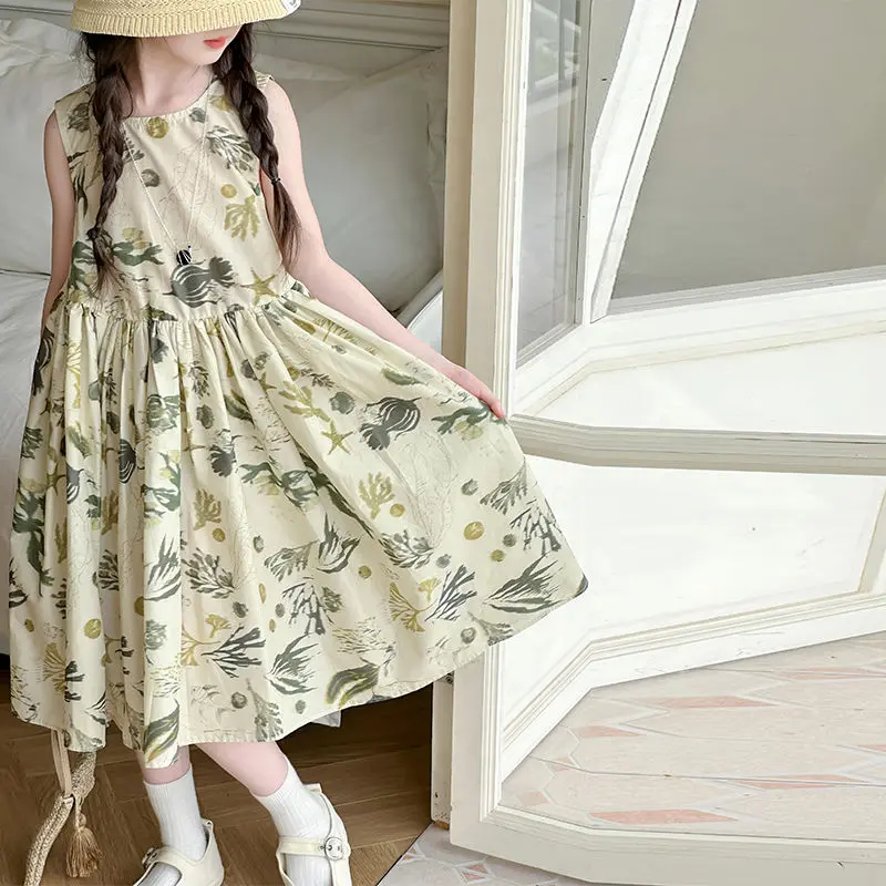 Váy ngắn Tay Cho Bé Gái, Váy Mỏng Dáng Rộng Hoa Thời Trang, Cho Trẻ Em Và Bé Gái Lớn, Váy Mùa Hè, Hàng Mới Về Năm 2025, Bán Chạy Cửa Hàng