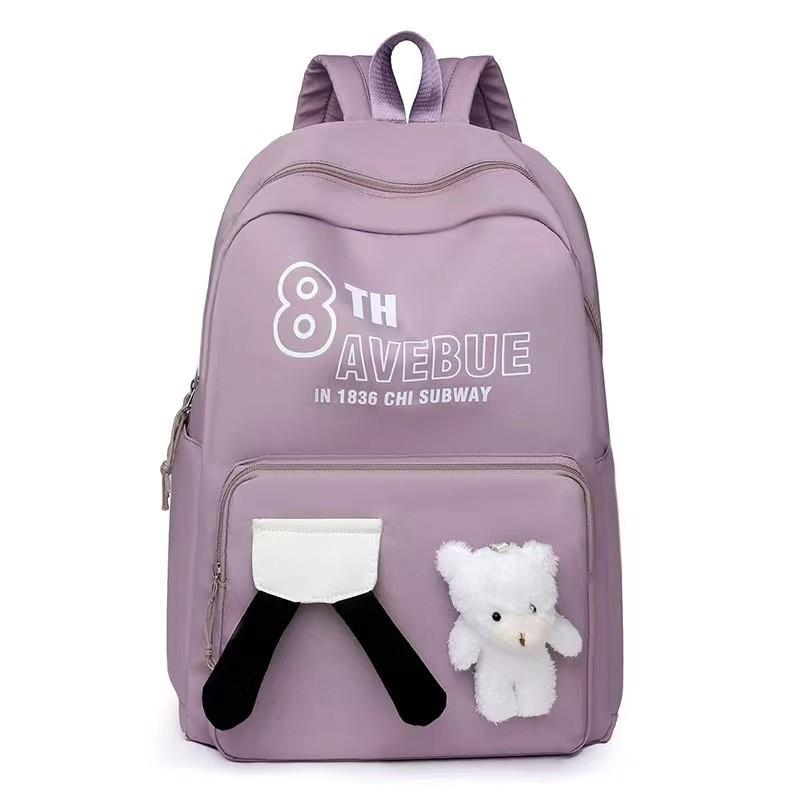 Product Introduction of Bear printing Backpack girls Edition Schoolbag High  Campus Casual Travel  Students Schoolbag college  school  bag 2