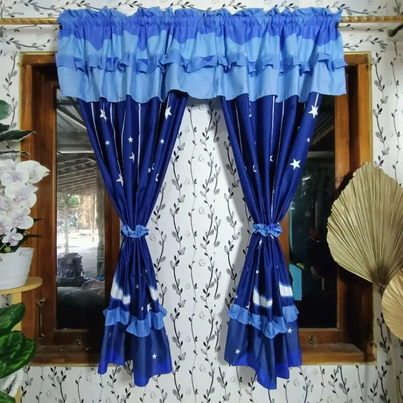 GORDEN JENDELA SERUT UK 100X150 cm Jendela Katun Tali 7