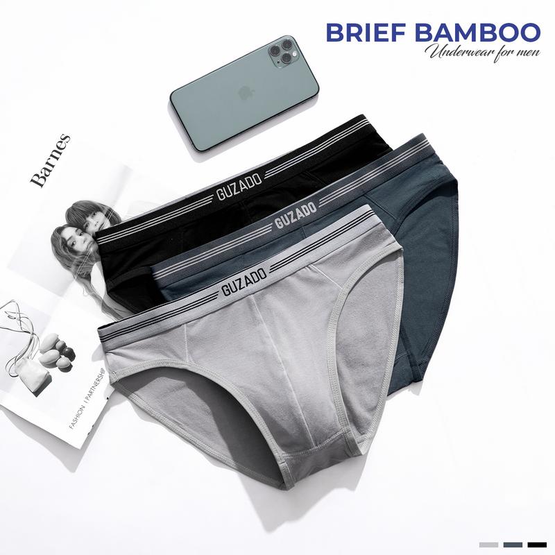Underwear Combo 3 Quần Sịp Nam GUZADO Chất Vải Cotton Kháng Khuẩn Mềm Mịn Basic Menswear GBF02