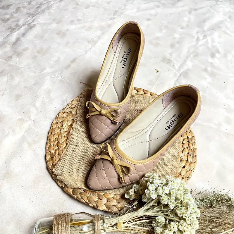 Flatshoes Clarine Sepatu Flat Shoes Wanita Pita 8 - Sandkasse Karet Kerja 5